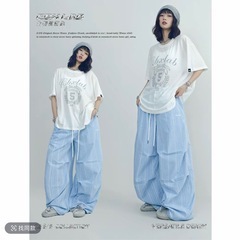 新品 チェック柄のワイドパンツの画像