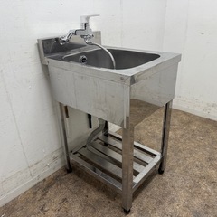 アズマ　azuma　業務用　ステンレス　1層シンク流し台　蛇口付き　厨房　飲食店　W４５０ｘD６００ｘH８００ｍｍの画像
