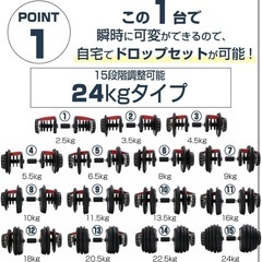 可変式クイックダンベル　24キロ2つセット の画像