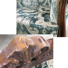 1人掛けソファ 金華山織り ロココ様式椅子 アームチェア ビンテージ