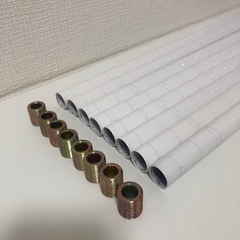 高さ延長ポール 支柱 8本セット ポール径19mm ジョイント付き　ラックパーツの画像