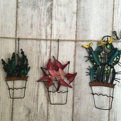 ワイヤークラフト♥多肉植物ガーランドカラフルの画像