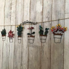 ワイヤークラフト♥多肉植物ガーランドカラフルの画像