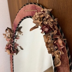 ANTIQUE FURNITURE アンティーク ミラー ヴィンテージ 鏡 ゴシック ベロア の画像