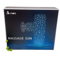 新品♡筋膜リリースガン❤️筋膜ガン 4段階振動 4個ヘッド 小型 360g ブルーの画像