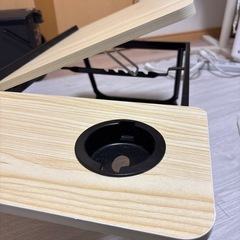 折りたたみミニパソコンデスク カップホルダー付きの画像