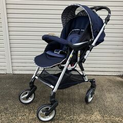 ピジョン ハイシートA型ベビーカー fino フィーノ（ストライプネイビー）の画像