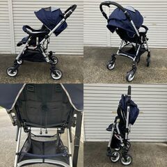 ピジョン ハイシートA型ベビーカー fino フィーノ（ストライプネイビー）の画像