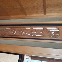 欄間　山と船と家と出っ張り松の画像
