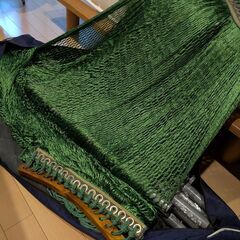 折りたたみ自立式スタンド付き　ポータブル　ハンモック　【M】サイズ(GREEN)の画像