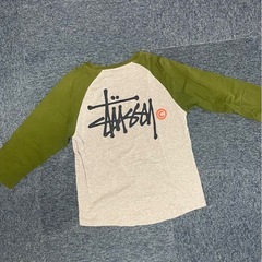 Stussy ステューシー 七分袖カットソー グレー/オリーブ
の画像