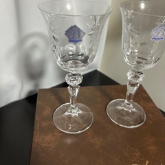 新品箱付き　Laska ボヘミアグラス　ワイングラス　2つセットの画像