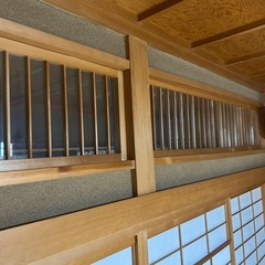 欄間　ガラス　　縦木枠の画像