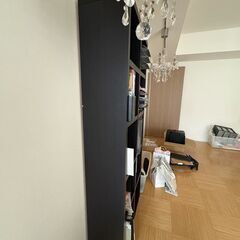 180cm　日本製本棚　ブラックの画像