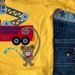 70 ミキハウスの 秋服上下セット　ミキハウス＋ダブルビーの画像