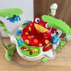 フィッシャープライス Fisher- Price Jumperoo レインフォレスト・ジャンパルー 適応体重:12kg以下 ジャンプをすると音楽が流れてライトアップの画像