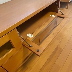 【お譲りします】
【ジャンク品】木製ローボード引き出し付き　W120の画像