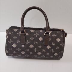 RH ロゴ入りブラウンハンドバッグの画像