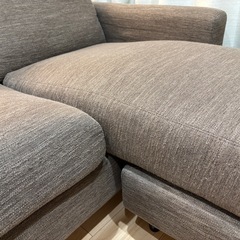 ニトリ 3人掛けカウチソファ ダークブラウンの画像