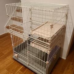 キャットケージ 2段 留守番用 脱走防止 多頭飼い の画像
