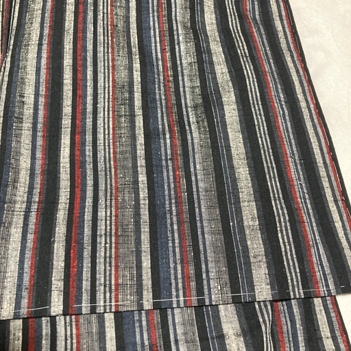 着物　縞　紬　袷　しつけ糸付き　未使用品