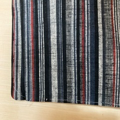 着物　縞　紬　袷　しつけ糸付き　未使用品の画像