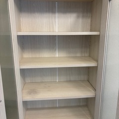 食器棚 引き出し ハイタイプ キッチンボード 幅約60cm × 高さ約180cm ホワイトの画像