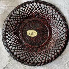 【新品未使用】　久留米ランタイ漆器茶托　 手づくり 本漆5個セット 編み込みデザインの画像