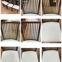 訳アリ品 S264 ⭐ NITORI ニトリ ダイニング5点セット ダークブラウン USED キズ有りの画像