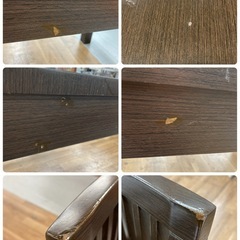 訳アリ品 S264 ⭐ NITORI ニトリ ダイニング5点セット ダークブラウン USED キズ有りの画像