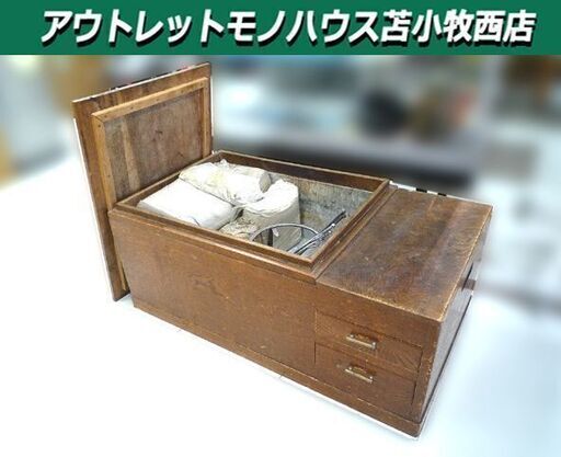 長火鉢　骨董　アンティーク アンティーク コレクション 関東火鉢 長火鉢 手あぶり 古民具 灰あり