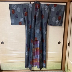 着物　紬　アンサンブル　羽織　単衣　しつけ糸付き　未使用品の画像