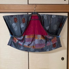 着物　紬　アンサンブル　羽織　単衣　しつけ糸付き　未使用品の画像