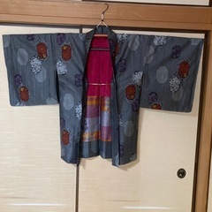 着物　紬　アンサンブル　羽織　単衣　しつけ糸付き　未使用品の画像