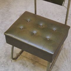 ≪zyt2395ジ≫ ヴィンテージ家具 バレットバトラーチェア 収納付 上部欠損/現状品 ミッドセンチュリー/ボタンダウン/中古家具/宮城県仙台市 70806-06の画像