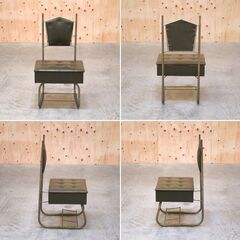 ≪zyt2395ジ≫ ヴィンテージ家具 バレットバトラーチェア 収納付 上部欠損/現状品 ミッドセンチュリー/ボタンダウン/中古家具/宮城県仙台市 70806-06の画像