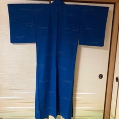 着物　小紋　単衣　シルクウール　しつけ糸付き　未使用品の画像