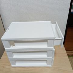 引出し Nインボックス たて型ハーフ 3段 ホワイト【ほぼ未使用品】
の画像