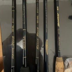 釣りロッド、釣り竿5点（平均3000円1点）リール２点（SHIMANO、その他、おまけ）の画像