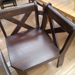 ★ジモティ割あり★ カリモク　RUSTIC ダイニングテーブルセット ブラウン H98.5×D100×W150 クリーニング済み TK6151の画像