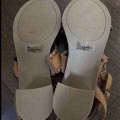 ブラウンアンクルストラップサンダル24cm新品未使用の画像