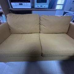 IKEA 2人がけソファ ペルプ イエロー 【8月14日まで】の画像