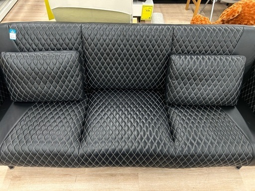 ジモティー割引?️【ジャングルジャングル 岸和田和泉インター店】 3人ソファ ブラック 和泉市 堺市 岸和田市 泉大津市 高石市 泉北