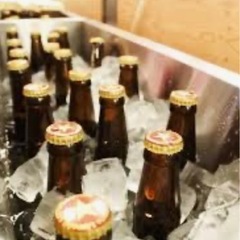 【無料】ビール　どぶずけ　ステンレスドリンクタブ（長方形）氷クーラーの画像
