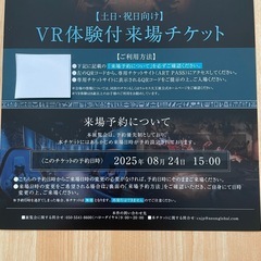【ＶＲ付き】ラムセス大王展　来場チケット　2枚の画像