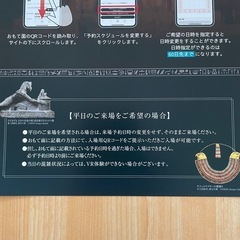 【ＶＲ付き】ラムセス大王展　来場チケット　2枚の画像