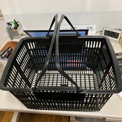 ロ 2508-332 ショッピングバスケット大 ブラック 中古の画像