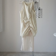 【Urysses】3way シャーリングデザインレイヤードワンピースの画像