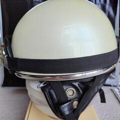 OGK チェッカーフラッグ クリーム　М　ヘルメット　半キャップ　中古の画像