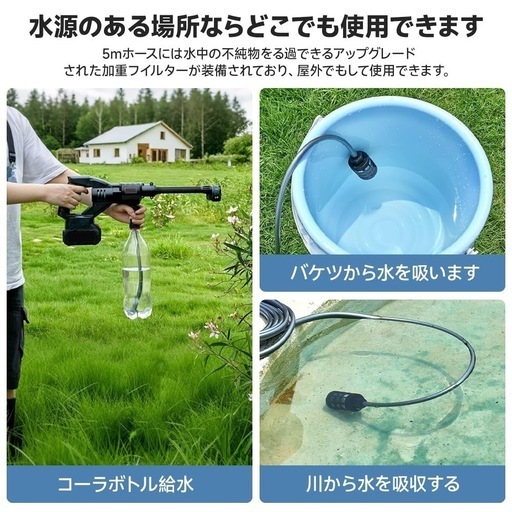 【新品未使用】高圧洗浄機 2025昇級版新登場 8MPa 高圧洗浄機 コードレス 充電式 2個